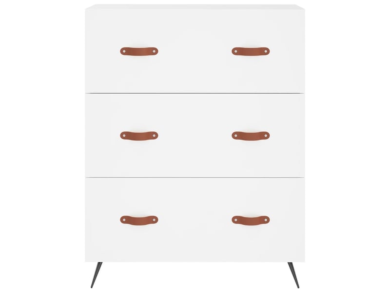  Commode chambre adulte, armoire à tiroirs blanc 69,5x34x90 cm bois d'ingénierie  - Conforama E