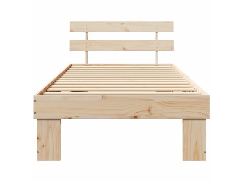  Lit simple- lit adulte -  cadre de lit avec tête de lit naturel 80 x 200 cm pin massif  - Conforama D