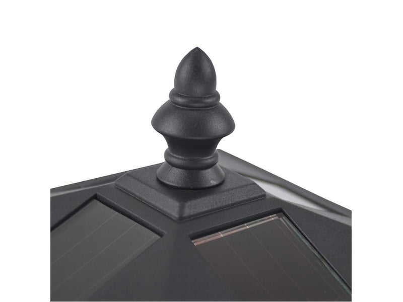 Lanterne solaire de jardin 15x15x120 cm à led style rétro métal noir - Conforama E