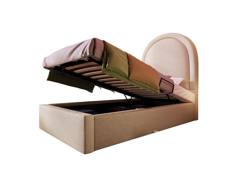  Lit simple, lit enfant 90x200 cm, pu beige, matelas inclus  - Conforama B