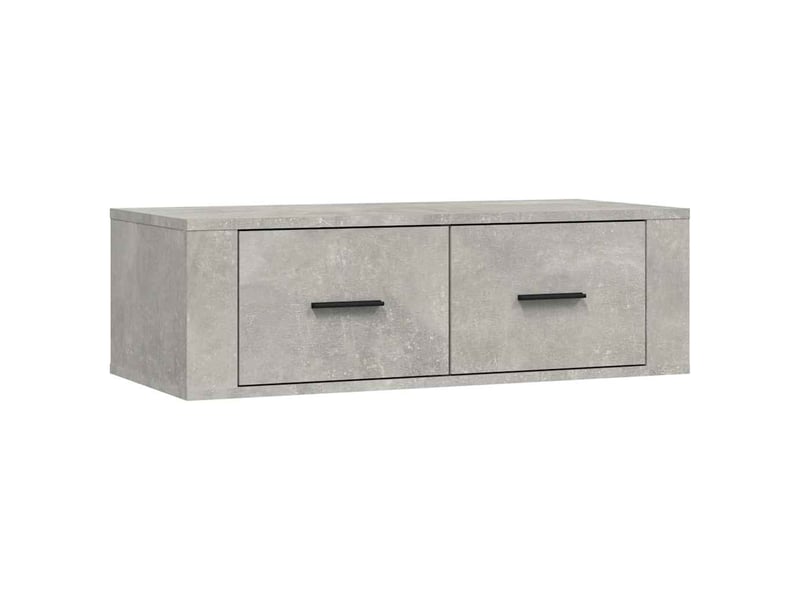  Meuble tv - banc tv - meuble de rangement suspendu gris béton 80x36x25 cm bois d'ingénierie  - Conforama A