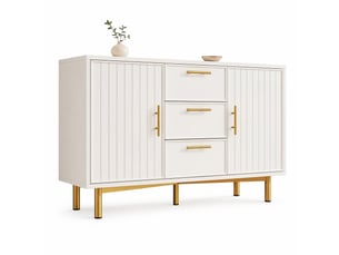 Buffet 2 porte(s)  3 tiroir(s) STILVORA  - 120 cm coloris blanc 