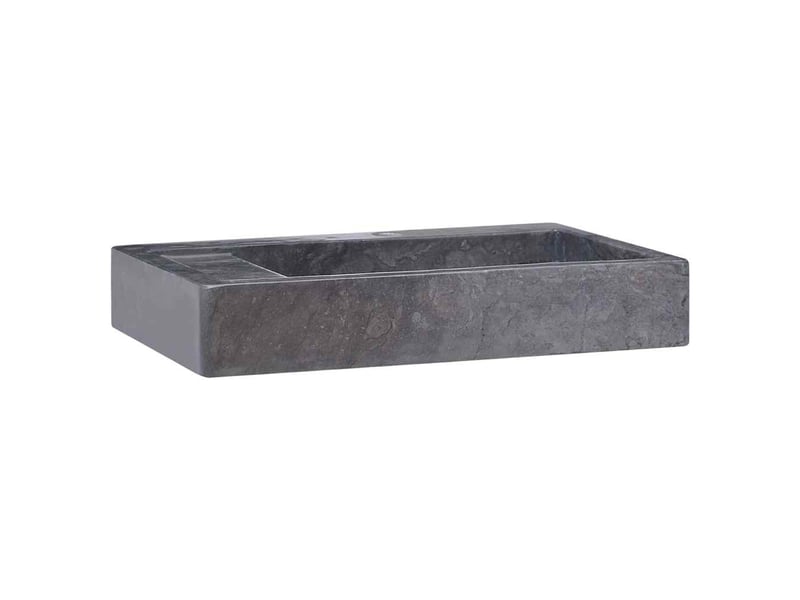  Lavabo de salle de bain, vasque à poser noir 58x39x10 cm marbre cf65676  - Conforama A