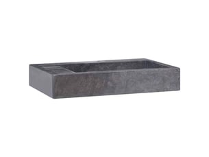 Lavabo de salle de bain, vasque à poser noir 58x39x10 cm marbre cf65676