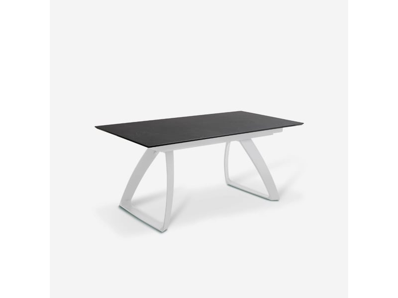  Table extensible en hpl jusqu'à 12 places 170270x90 grayson - noir  - Conforama A
