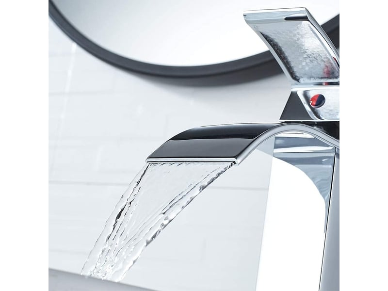  Robinet de lavabo, robinet de salle de bain cascade, hauteur 30 cm (argent) CC005312ZLS - Conforama D