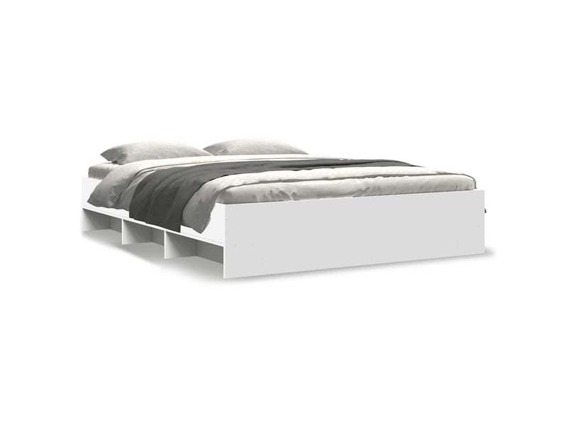  Lit double- lit adulte -  cadre de lit sans matelas blanc 150x200 cm bois d'ingénierie  - Conforama A