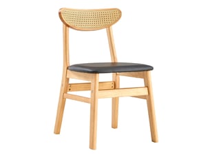 Lot de 2 chaises de salle à manger,45x43,9x78,7 cm,avec dossier en rotin,coloris bois