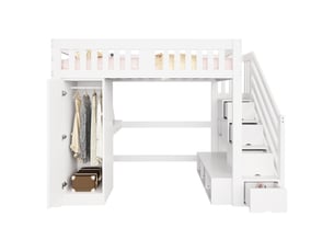 Lit mezzanine 140x200 cm coloris blanc