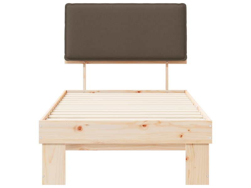 Lit simple- lit adulte - cadre de lit avec tête de lit rembourrée taupe 80 x 200 cm - Conforama D