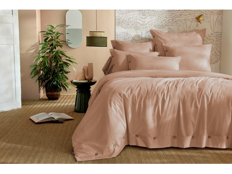  Housse de couette 240 x 220 cm + 2 taies 65 x 65 cm 100% percale de coton 120 fils perrine blush  - Conforama B