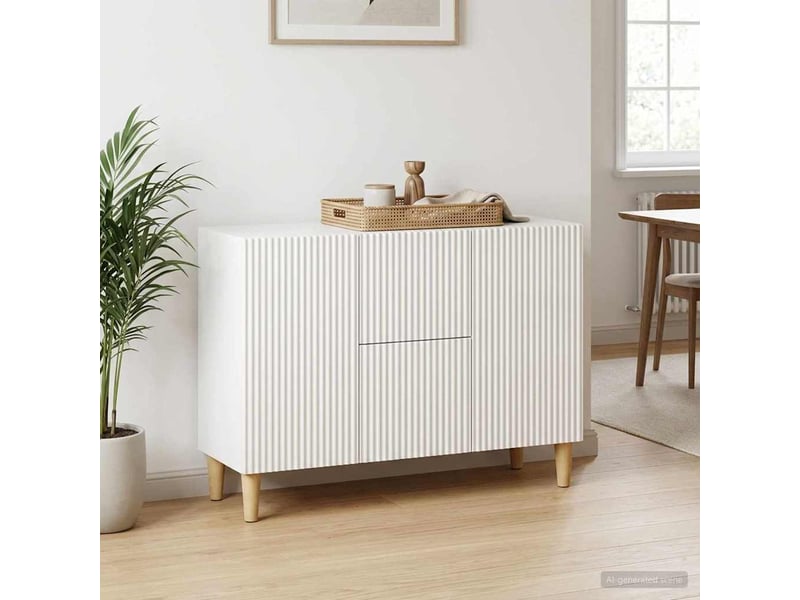 Buffet - bahut - meuble de rangement blanc brillant 89 x 34,5 x 60 cm bois d'ingénierie - Conforama D