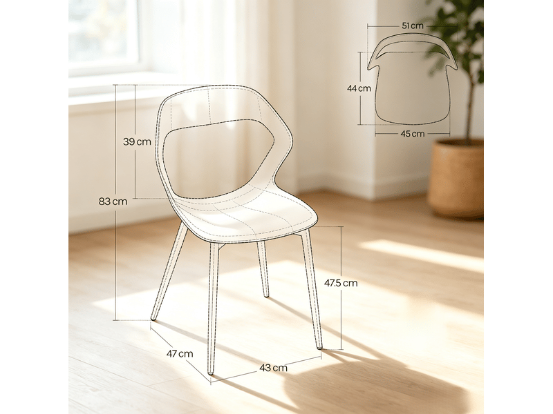  Chaise de salle à manger design moderne, lot de 4, dossier ergonomique, noire cravdom  - Conforama E