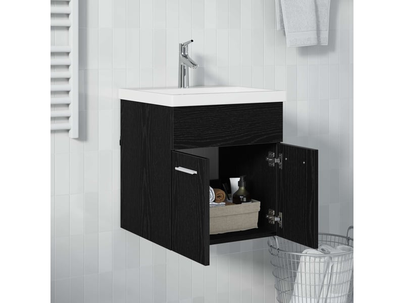  Armoire d'évier, meuble de rangement chêne noir 41x38.5x46 cm bois d'ingénierie  - Conforama D
