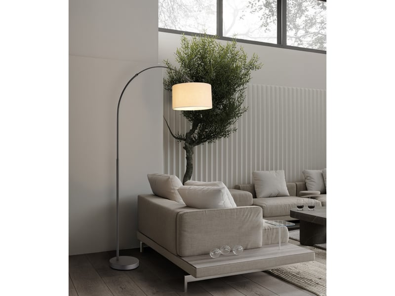  Globo thea lampadaire arqué gris anthracite mat e27  - Conforama B