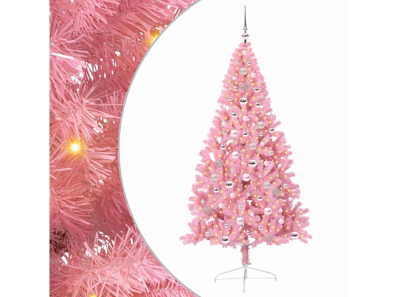  Sapin de noël - arbre de noël artificiel pré-éclairé rose 240 cm pvc  - Conforama A