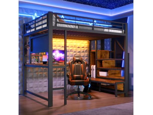 Lit mezzanine 140x200 cm TCQPZ coloris noir