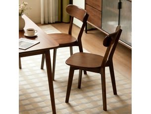 Lot de 2 chaises de salle à manger 49,5x40x78 cm en bois coloris noyer