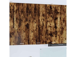 Meuble de rangement cuisine, armoire suspendue chêne fumé et blanc 50x31x100cm