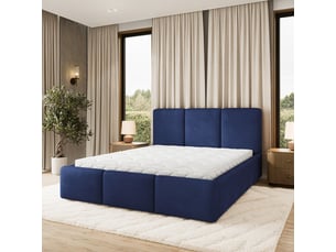 Lit coffre 180x200 cm <strong>MASSENO</strong>  <strong></strong> coloris bleu