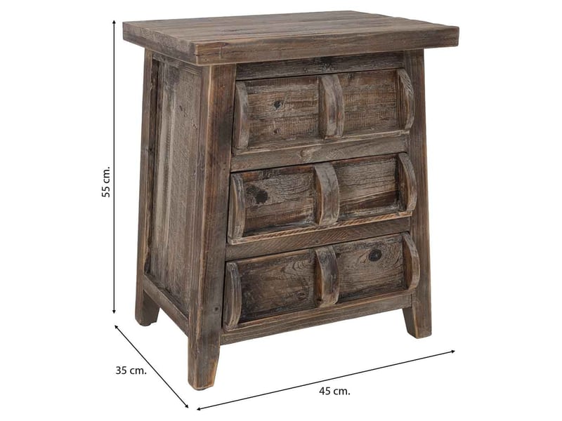  Table de chevet en bois marron 45x35x55 cm h  - Conforama C