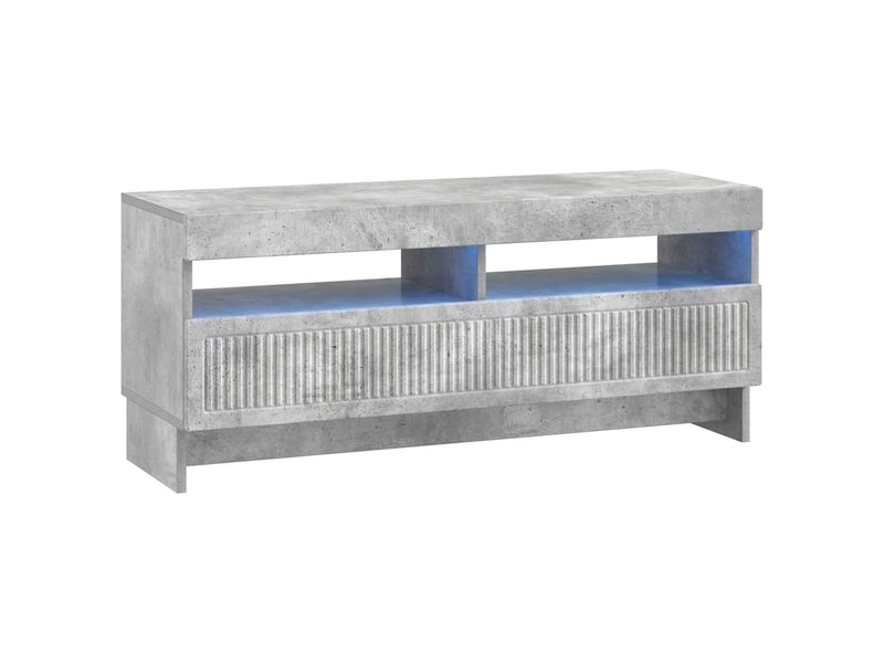  Meuble tv - banc tv - meuble de rangement led gris béton bois d'ingénierie  - Conforama A