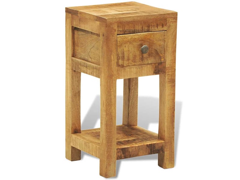  Table de chevet - cabinet de chevet - table de nuit avec 1 tiroir bois massif de manguier  - Conforama B