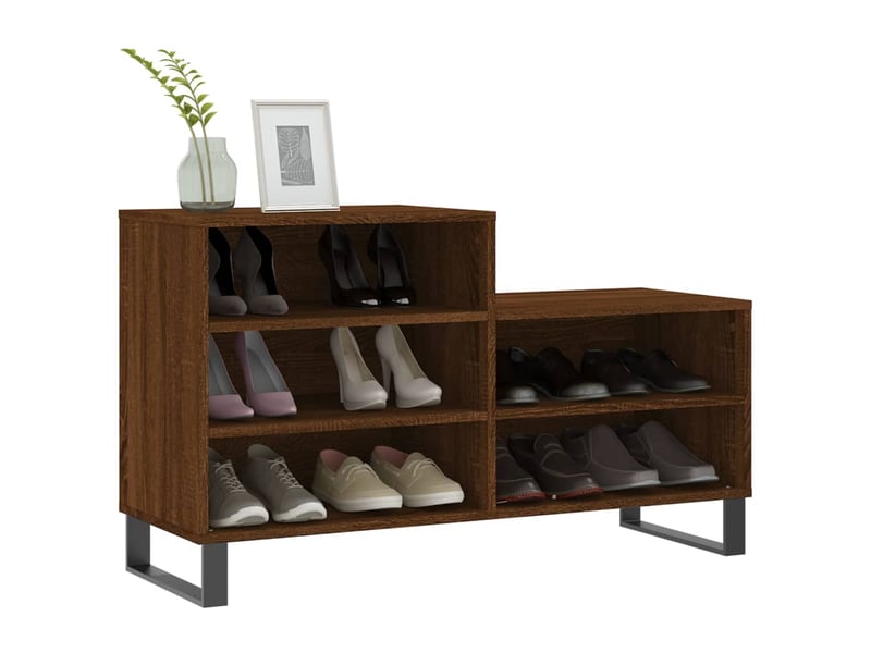  Armoire à chaussures chêne marron 102x36x60cm bois d'ingénierie shl6449  - Conforama C