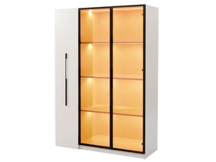 Vitrine coloris blanc 5 étagère(s) SEYAKANY - 110.5 cmx160 cm