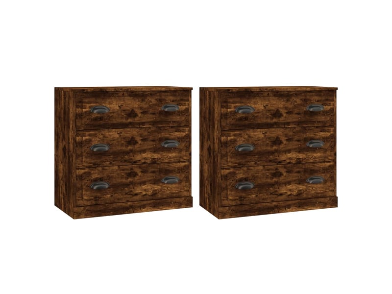  Buffets 2 pcs - bahut - meuble de rangement chêne fumé bois d'ingénierie  - Conforama A