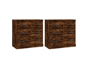 Buffets 2 pcs - bahut - meuble de rangement chêne fumé bois d'ingénierie
