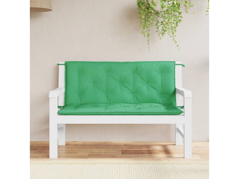  Lot de 2 coussins de banc jardin, coussins d'assise vert 120x50x7 cm tissu oxford cf58746  - Conforama B