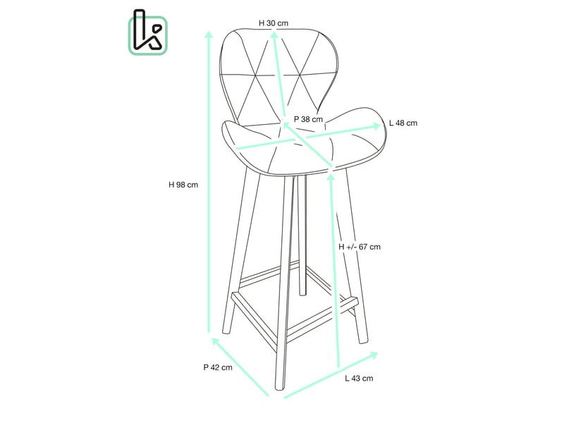  Lot de 2 chaises de bar scandinaves fata 67 cm en simili cuir blanc avec pieds en bois 148-FATA - Conforama R