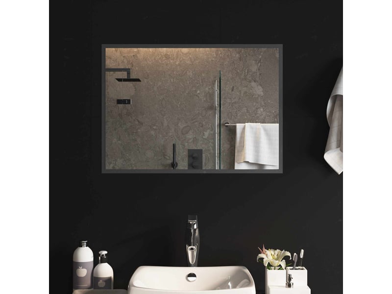 Miroir de salle de bain, miroir de toilette led transparent 70 x 50 cm verre trempé cf62605 - Conforama B
