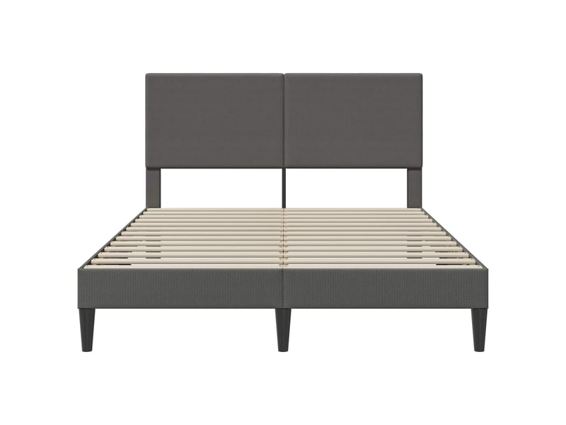  Lit double- lit adulte -  cadre de lit gris foncé 120 x 190 cm tissu en velours côtelé  - Conforama C