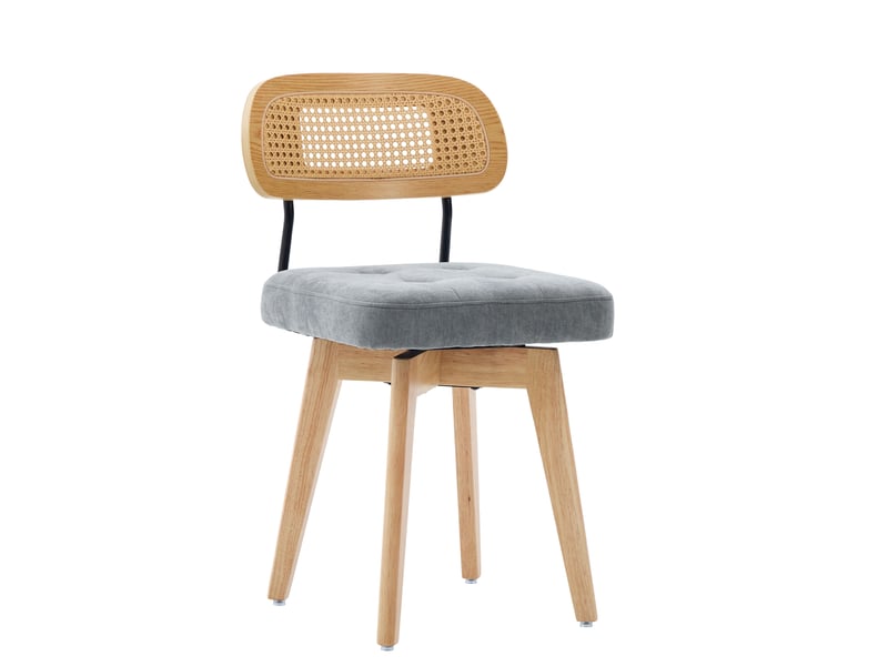  Lot de 2 chaises de salle à manger pivotantes 360° en chenille homvra  - Conforama A