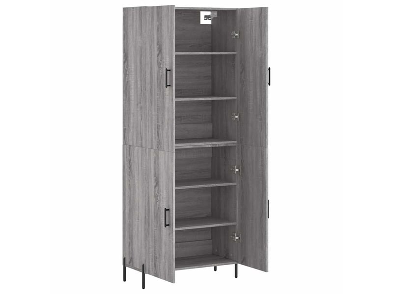  Buffet haut - bahut - meuble de rangement sonoma gris 69,5x34x180 cm bois d'ingénierie  - Conforama D