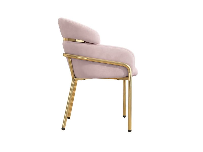  Chaise de salle à manger,53x45x79 cm,avec pieds métal,velours,rose  - Conforama E