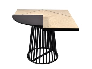 Table modulable ronde ou carrée flipflap 100cm noir ou effet travertin beige