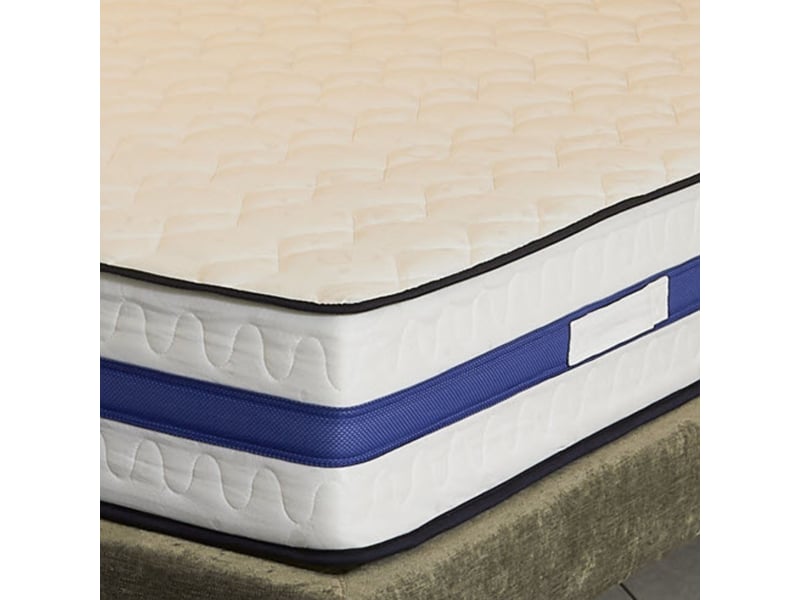 Lattex blue matelas 140x200 mousse rembourrage 100 % polesther - hauteur 29 cm - soutien très ferme - face hiver avec laine - face été avec lin - (140_x_200_cm)  - Conforama C