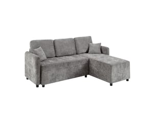 Canapé d'angle droit fixe <strong>MODENVIE</strong> <strong></strong> 3 places Tissu gris