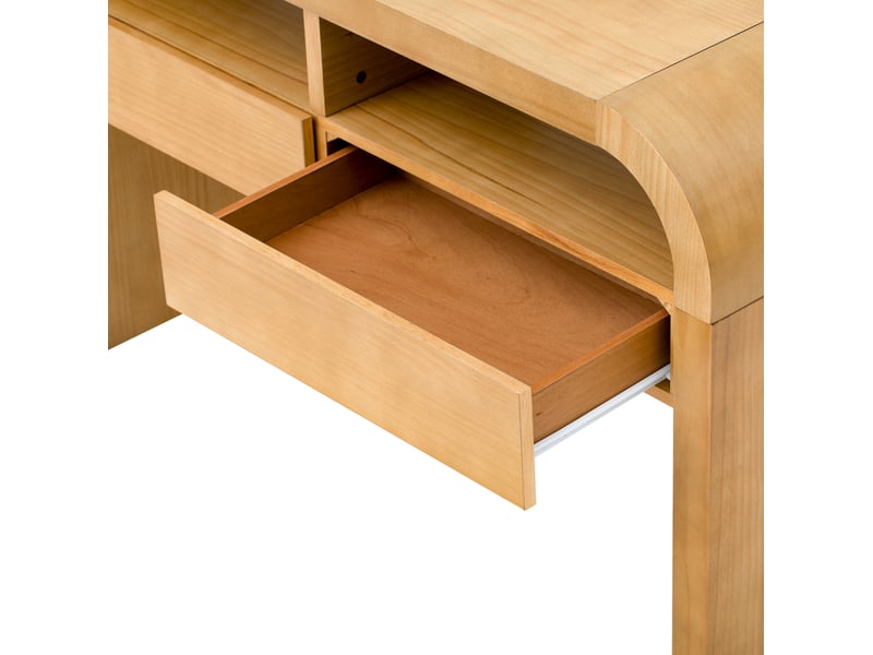  Table console 120x35,5x76,5 cm avec tiroirs mdf naturel  - Conforama D