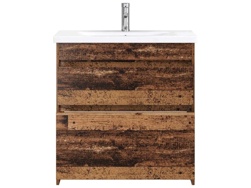 Ensemble de mobilier de salle de bain bois ancien shl4546 - Conforama C