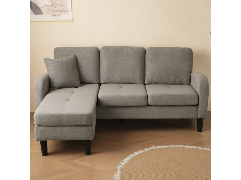 Canapé d'angle avec méridienne réversible 3 places 166 x 118 x 77 cm compact et modulable - Conforama R