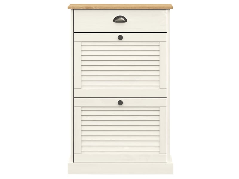  Meuble à chaussure, armoire à chaussures vigo 60x35x96 cm blanc bois massif de pin  - Conforama E