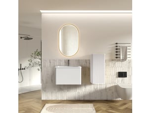 Ensemble meubles de salle de bains 61x48,5x37 cm led mdf blanc