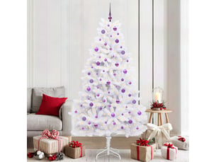 Sapin de noël - arbre de noël artificiel à branches articulées blanc 210 cm