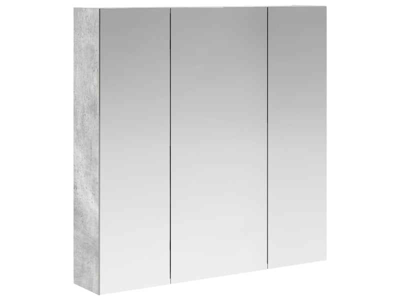  Armoire miroir salle de bain, meuble de rangement gris béton 70x14.5x70 cm shl2922  - Conforama A