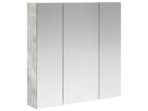Armoire miroir salle de bain, meuble de rangement gris béton 70x14.5x70 cm shl2922
