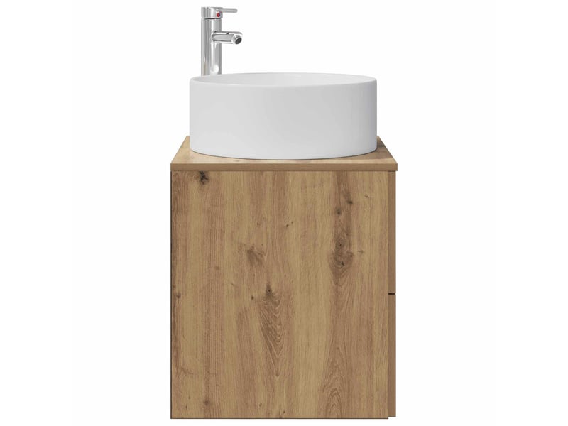 Vanité de lavabo mural, meuble de rangement chêne artisanal 49.5x44.5x65.5 cm - Conforama D